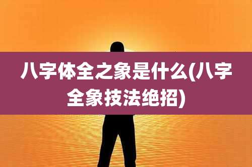 八字体全之象是什么(八字全象技法绝招)