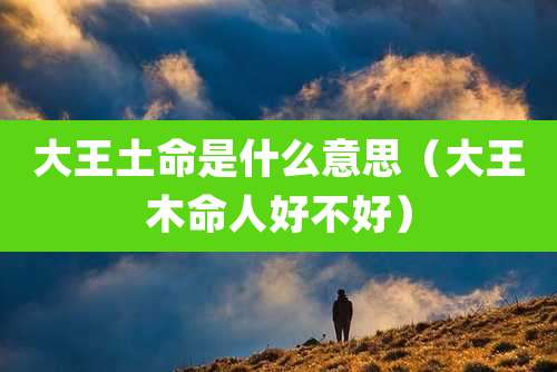 大王土命是什么意思（大王木命人好不好）