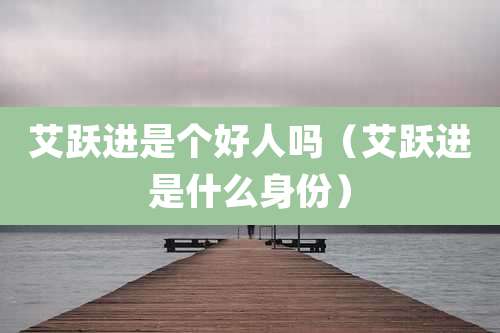 艾跃进是个好人吗(艾跃进是什么身份)