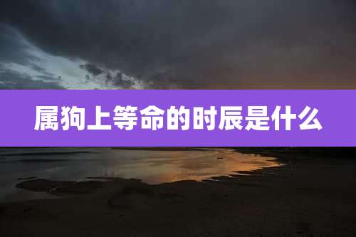 属狗上等命的时辰是什么