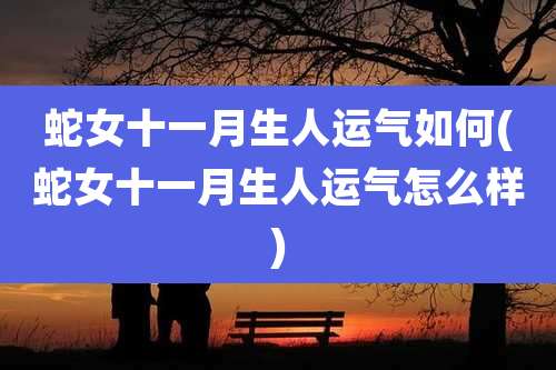 蛇女十一月生人运气如何(蛇女十一月生人运气怎么样)