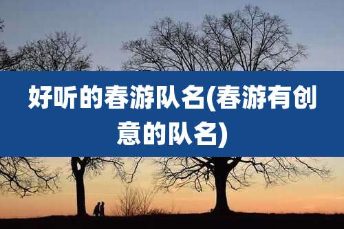好听的春游队名(春游有创意的队名)