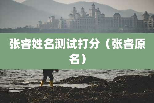 张睿姓名测试打分(张睿原名)