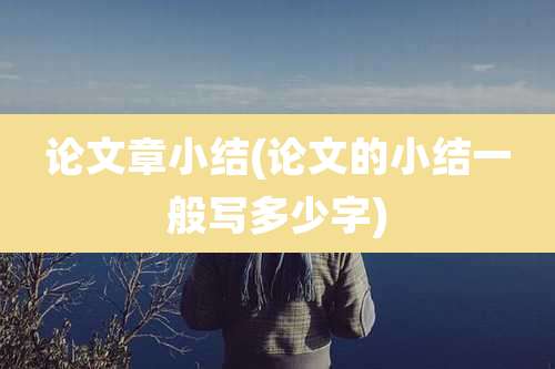 论文章小结(论文的小结一般写多少字)