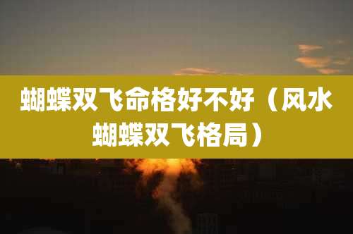 蝴蝶双飞命格好不好(风水蝴蝶双飞格局)