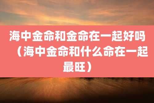 海中金命和金命在一起好吗(海中金命和什么命在一起最旺)