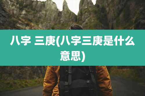 八字 三庚(八字三庚是什么意思)