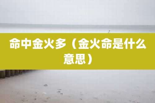 命中金火多(金火命是什么意思)