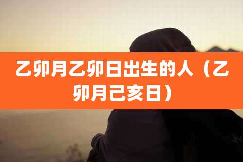 乙卯月乙卯日出生的人(乙卯月己亥日)