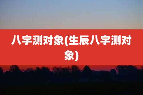 八字测对象(生辰八字测对象)