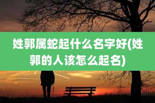 姓郭属蛇起什么名字好(姓郭的人该怎么起名)