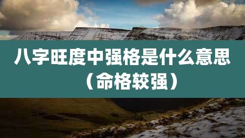 八字旺度中强格是什么意思（命格较强）
