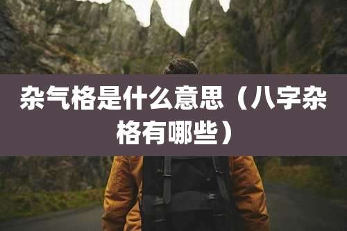 杂气格是什么意思(八字杂格有哪些)