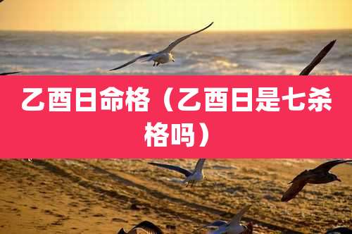 乙酉日命格（乙酉日是七杀格吗）