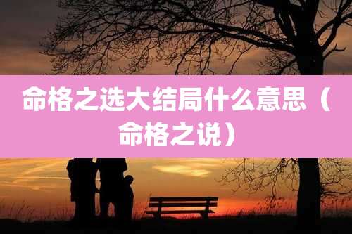命格之选大结局什么意思(命格之说)