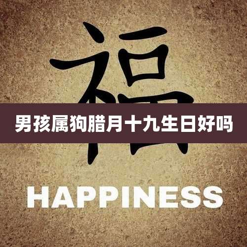 男孩属狗腊月十九生日好吗