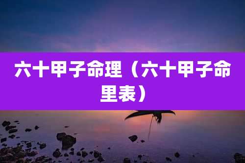 六十甲子命理（六十甲子命里表）