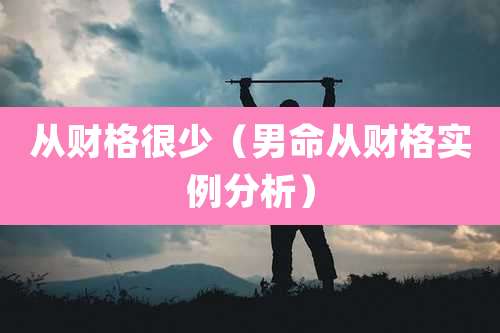 从财格很少（男命从财格实例分析）
