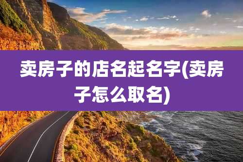 卖房子的店名起名字(卖房子怎么取名)