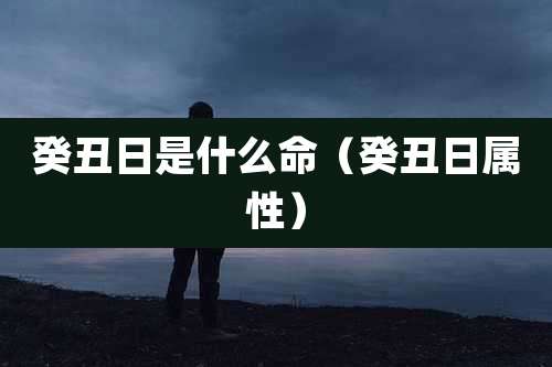 癸丑日是什么命（癸丑日属性）