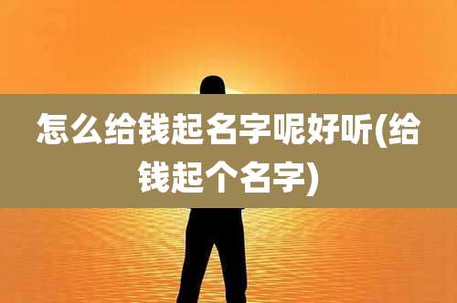 怎么给钱起名字呢好听(给钱起个名字)