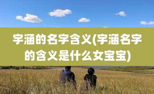 宇涵的名字含义(宇涵名字的含义是什么女宝宝)