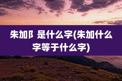 朱加阝是什么字(朱加什么字等于什么字)
