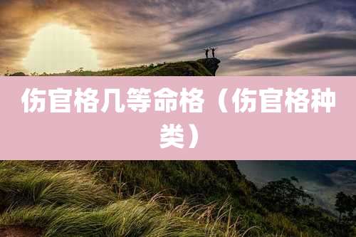 伤官格几等命格（伤官格种类）