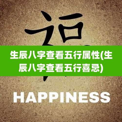 生辰八字查看五行属性(生辰八字查看五行喜忌)