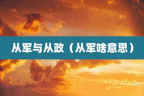 从军与从政（从军啥意思）