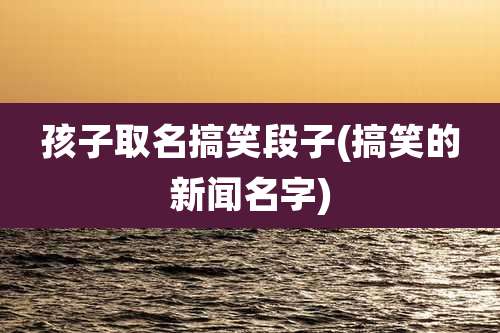 孩子取名搞笑段子(搞笑的新闻名字)
