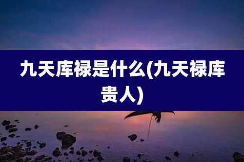 九天库禄是什么(九天禄库贵人)