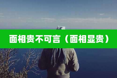 面相贵不可言（面相显贵）