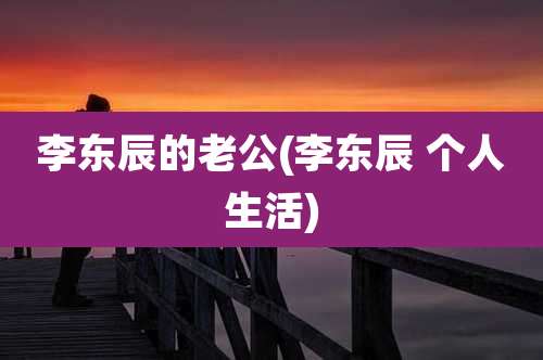 李东辰的老公(李东辰 个人生活)