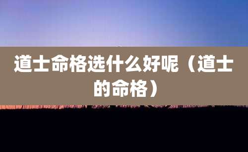 道士命格选什么好呢(道士的命格)