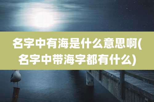 名字中有海是什么意思啊(名字中带海字都有什么)