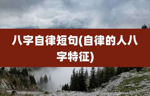 八字自律短句(自律的人八字特征)