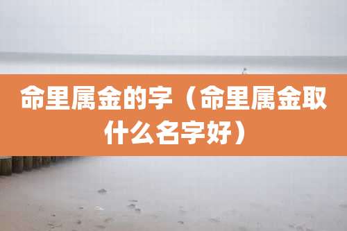 命里属金的字(命里属金取什么名字好)