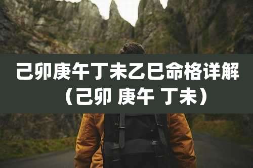 己卯庚午丁未乙巳命格详解(己卯 庚午 丁未)