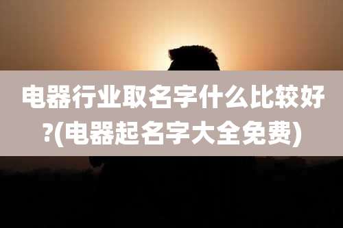 电器行业取名字什么比较好?(电器起名字大全免费)