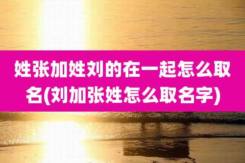 姓张加姓刘的在一起怎么取名(刘加张姓怎么取名字)