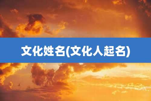 文化姓名(文化人起名)