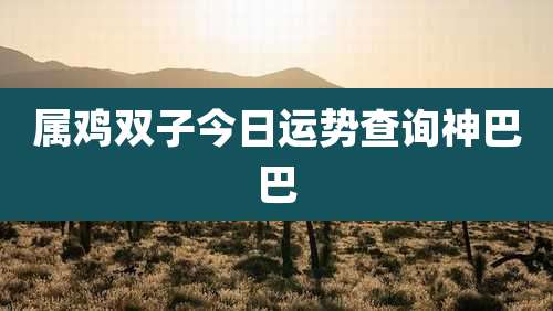 属鸡双子今日运势查询神巴巴