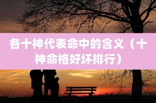 各十神代表命中的含义(十神命格好坏排行)