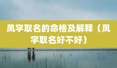 凤字取名的命格及解释(凤字取名好不好)