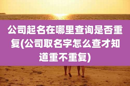 公司起名在哪里查询是否重复(公司取名字怎么查才知道重不重复)