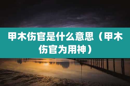 甲木伤官是什么意思(甲木伤官为用神)