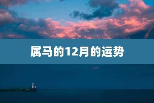 属马的12月的运势