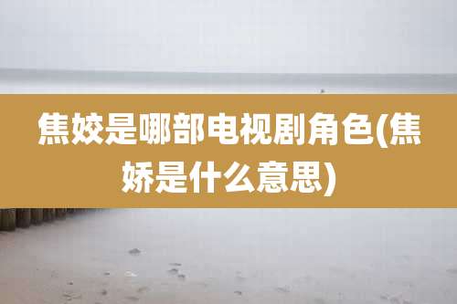 焦姣是哪部电视剧角色(焦娇是什么意思)