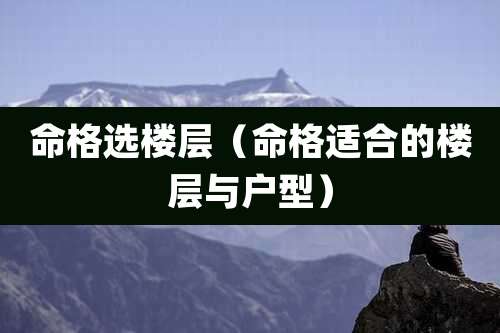 命格选楼层(命格适合的楼层与户型)